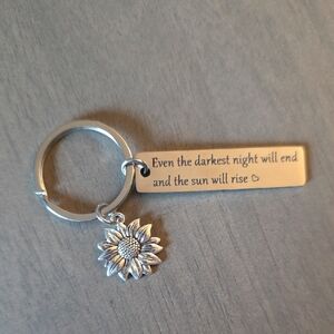 Inspirational Keychain with Sunflower Charm